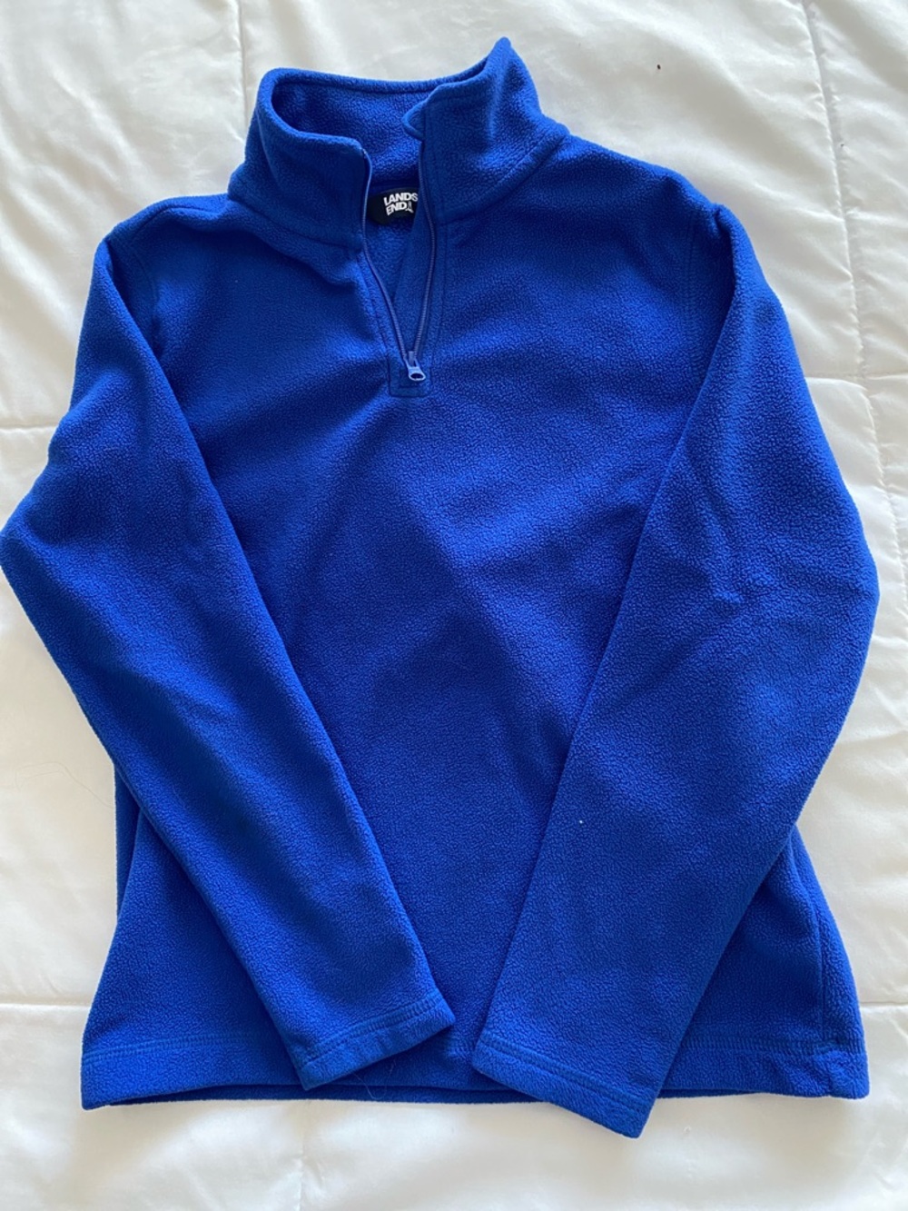 Lands' End Blue Half-Zip Fleece Pullover kids size 8